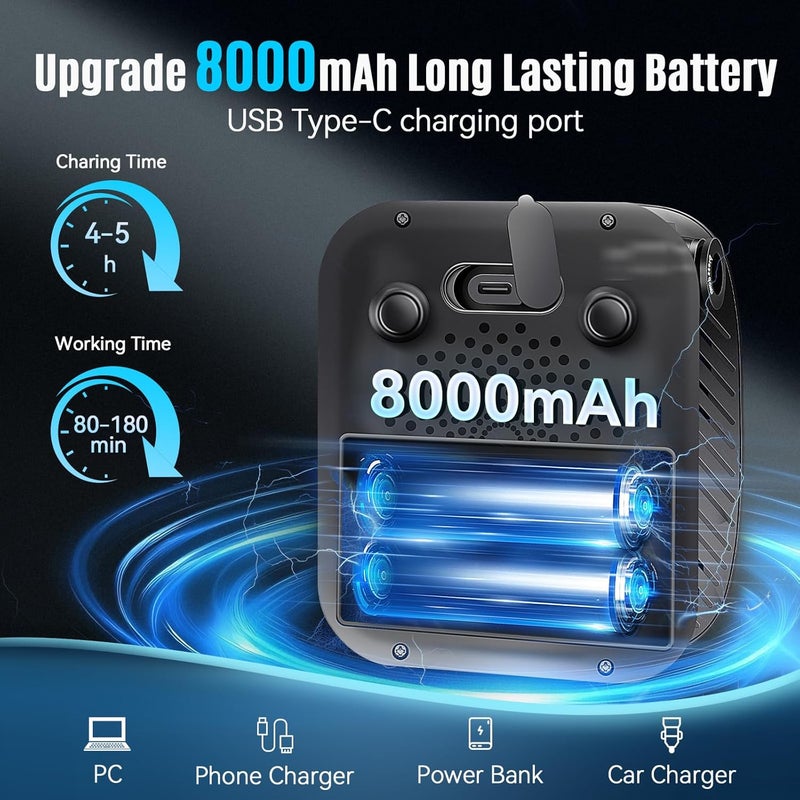 Thallike Upgraded Portable Shower, 8000mAh Rechargeable Camping Shower Pump with Intelligent Display, 5 Pressure Modes, IPX8 Waterproof Lightweight Pocket Outdoor Shower Pump Kit for Hiking, Travel, Car, Pet - Image 3